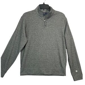 Cremieux Classics Men Gray Quarter Zip Pullover Sweater Size Small Nylon Lon Sle